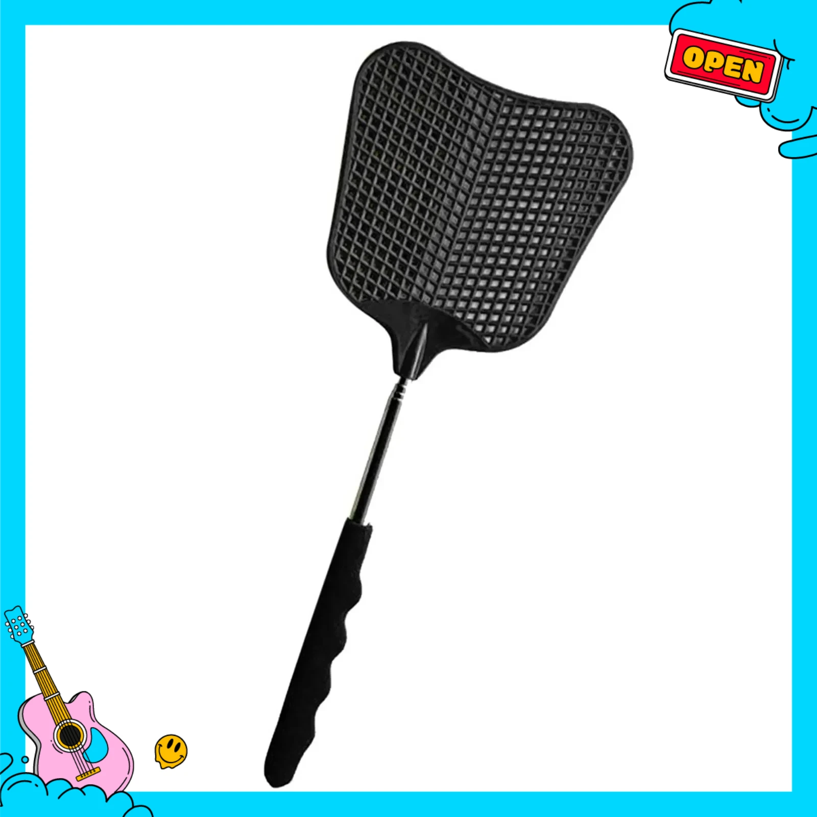 Teleskopische Fliegenklatschen, robuste Fliegenklatsche aus robustem Kunststoff mit rostfreiem Mückenschutz-Werkzeug, Wohnaccessoires, Werkzeuge Image