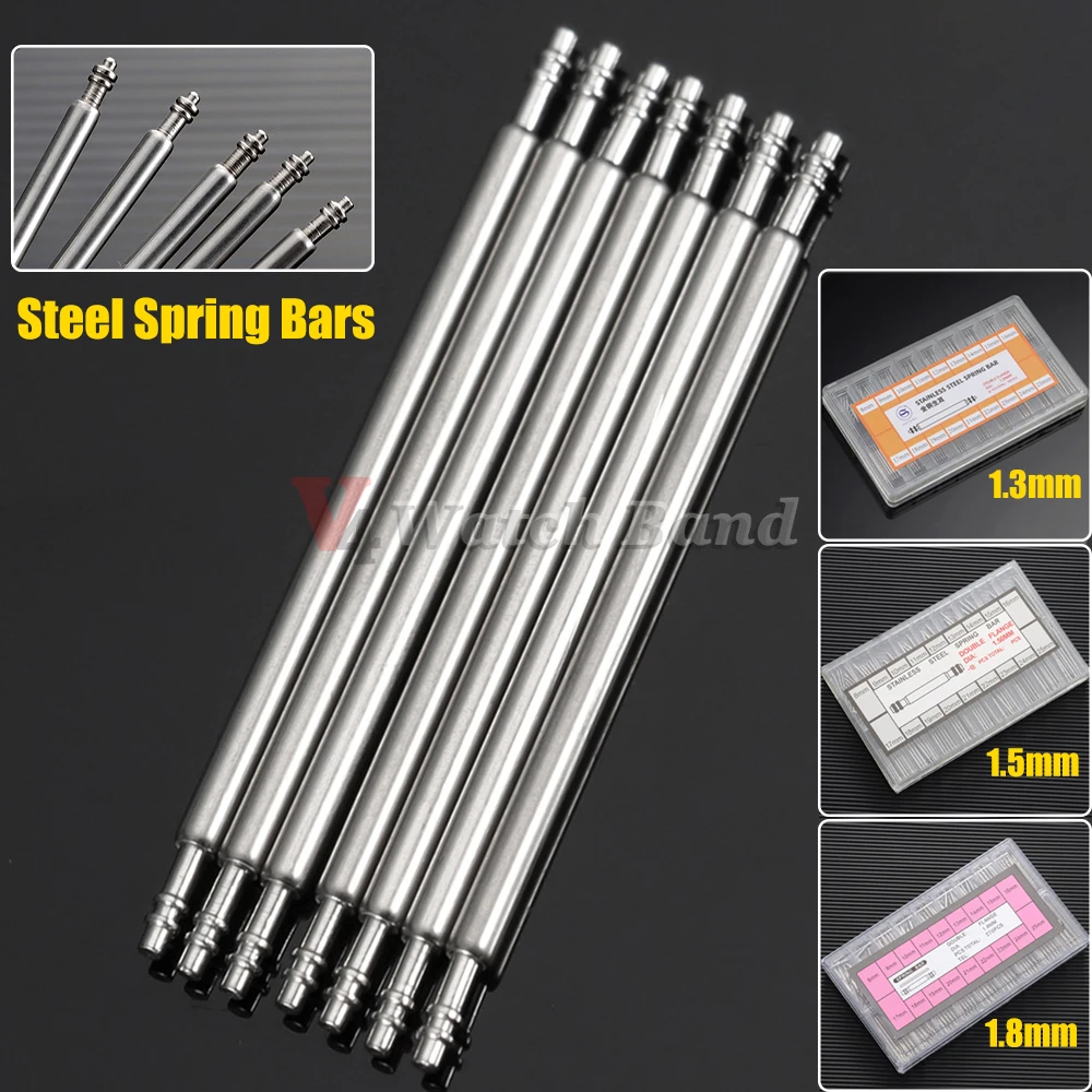 180/270/360 Stück Metall-Federstifte aus Edelstahl, Durchmesser 1,3 mm/1,5 mm/1,8 mm, Gürtelband-Verbindungsstift, Stiftlänge 8 mm–25 mm Image