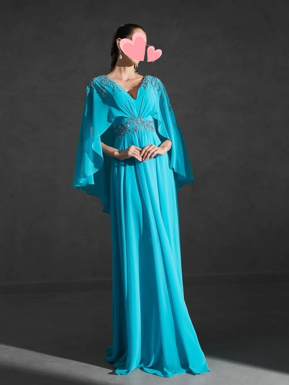 Oisslec Ballkleid, elegantes Vintage-Ballkleid mit süßen blauen Kristallperlen, V-Ausschnitt, maßgeschneidertes Ballkleid für formelle Anlässe, Abendparty-Kleider