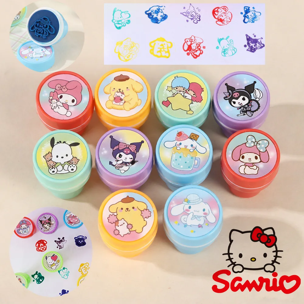 10/20/30er-Pack niedliche Geschenke mit Hello Kitty, Melody, Kuromi und Yuguigou Siegeln, Cartoon-Siegel, Notizbuch, Schreibwaren, Geschenke und Preise