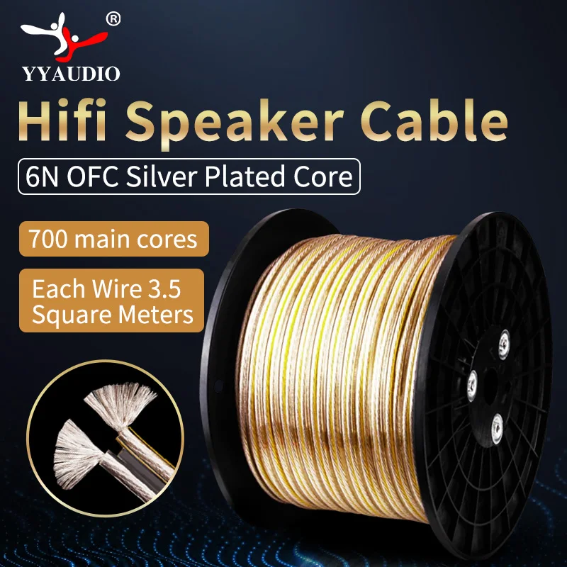 6N OFC versilbert Reine Kupfer High-end-Lautsprecher Kabel Hifi Audio Lautsprecher Draht Lautsprecher Kabel Audio Kabel hifi Lautsprecher Kabel