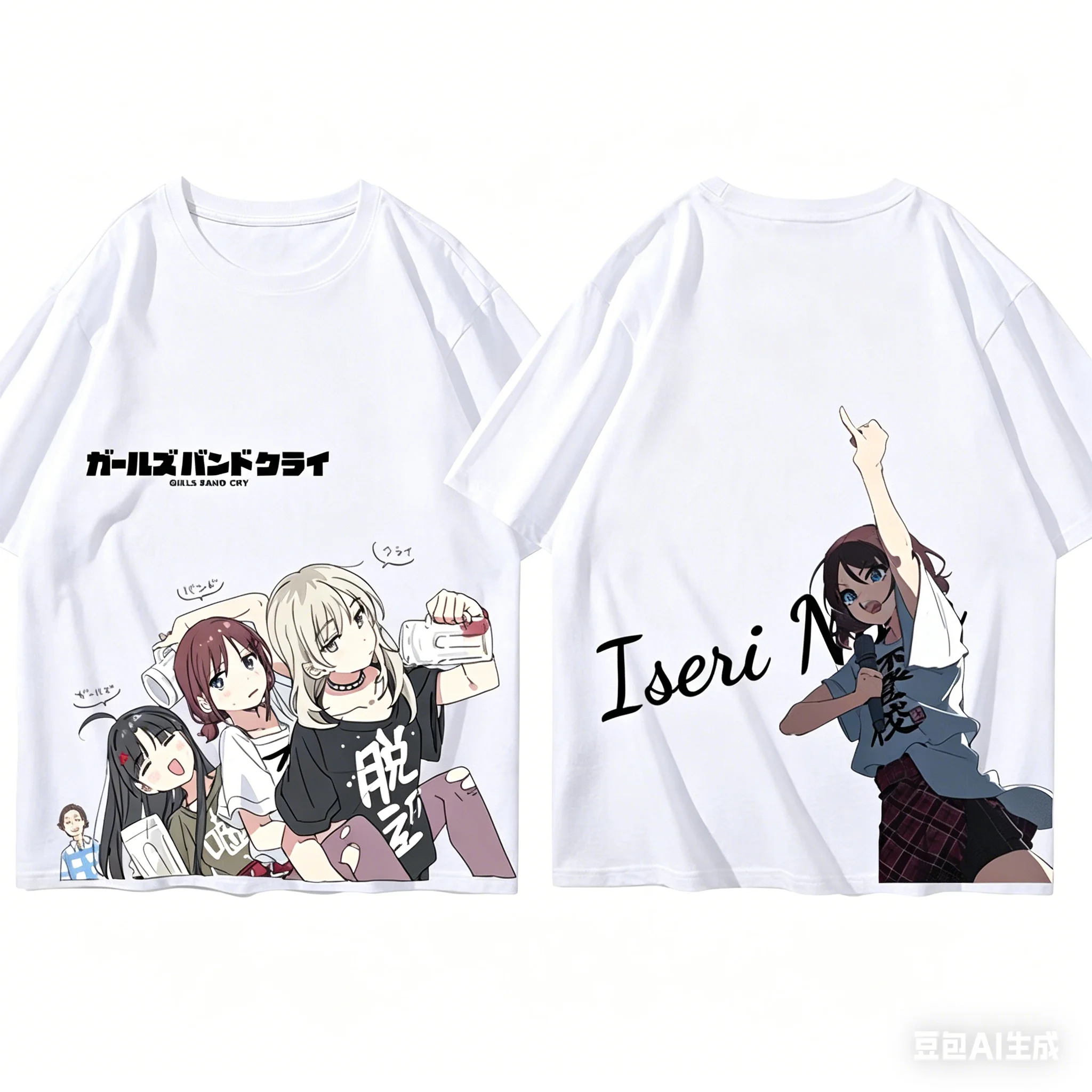 GIRLS BAND CRY T-Shirt, Persönlichkeitskleidung, neues Modell, Anime-T-Shirt, ganzjährige Kleidung, Übergröße, Unisex, Streetwear, trendige Paare Image