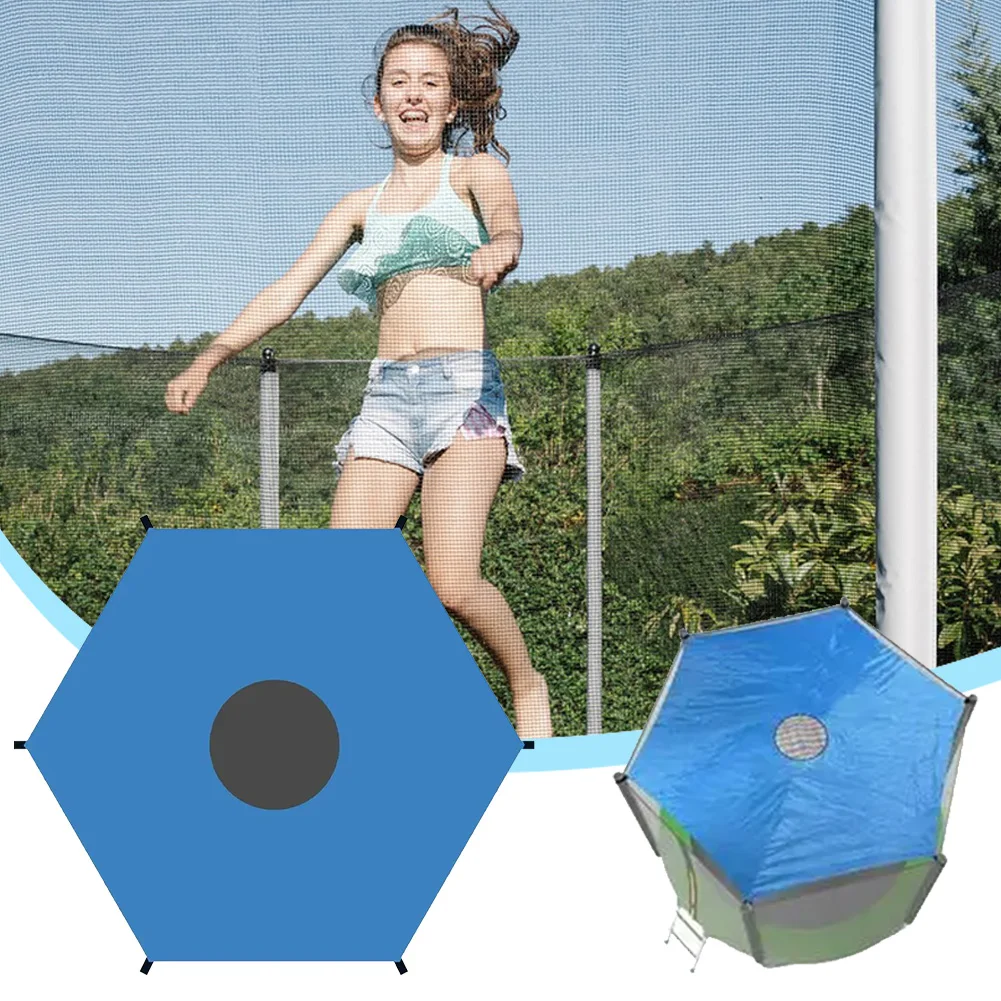6/8/10ft Trampolin-Sonnenschutzabdeckung, wasserdichtes Trampolin-Sonnenschutz-Zubehör, Sonnenschutz für den Spielplatz im Hinterhof im Freien Image
