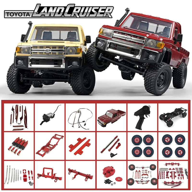 MN82 1/12 RC Auto Upgrade Metall-Chassis Zugstange Stoßdämpfer Antriebswelle Kompatibel mit LC79 82S 82Pro Originalteil Image