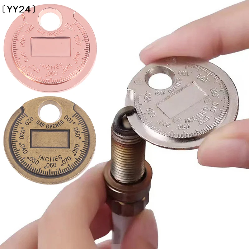 Münzförmiges Messwerkzeug für Zündkerzen, Typ 0,6-2,4 mm (0,02-0,10 Zoll), Messbereich für Zündkerzenkaliber〔YY24〕 Image