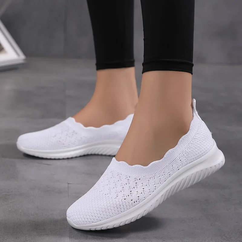 Damenschuhe, atmungsaktive vulkanisierte Schuhe, Zapatillas Mujer, superleichte Damen-Freizeitschuhe, Sommer-Sneaker, Slipper, Größe 42, WSH4839