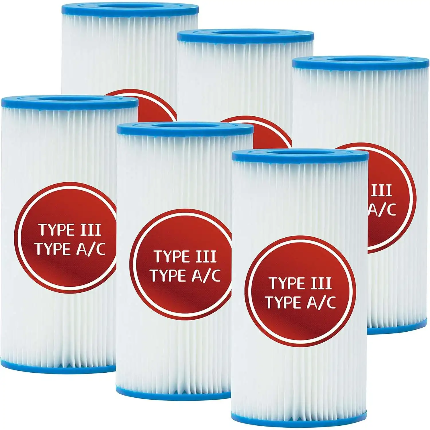 Cartouche de Filtration pour Bestway Flowclear III, Cartouche de Filtre de Piscine pour Intex Type A/Intex Type C, 29000E/59900EM, Cartouches Filtrantes Taille III, 58389, 58462, 58469