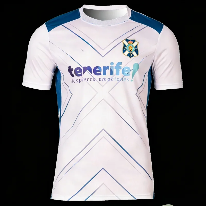 Maillot de football domicile Tenerife 2026, maillot d'entraînement, vêtements de sport automne pour hommes et enfants, t-shirts doux assortis pour la famille
