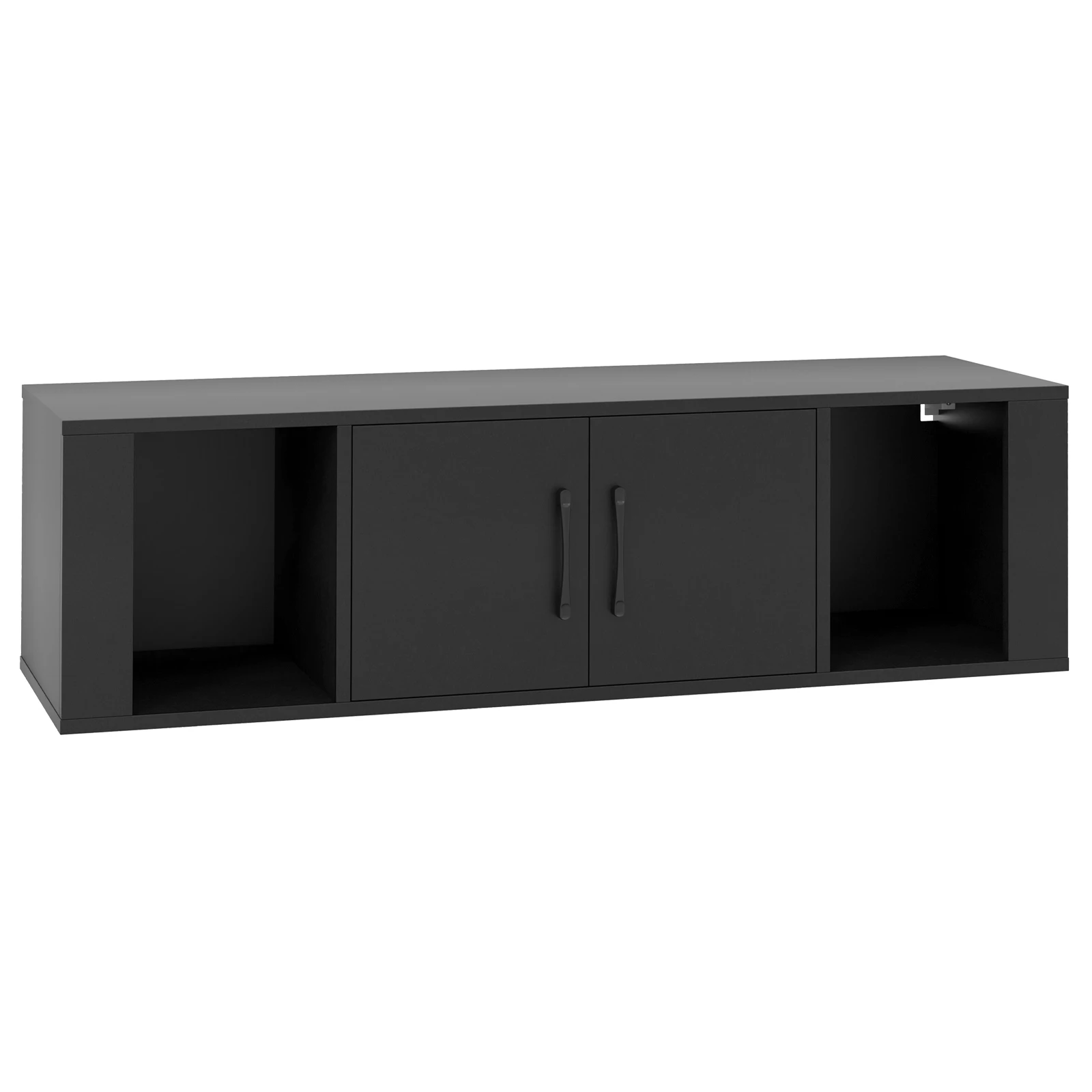 Meuble TV suspendu, meuble TV avec 4 compartiments et 2 portes, meuble bas pour téléviseur, meuble TV, mural, meuble multimédia