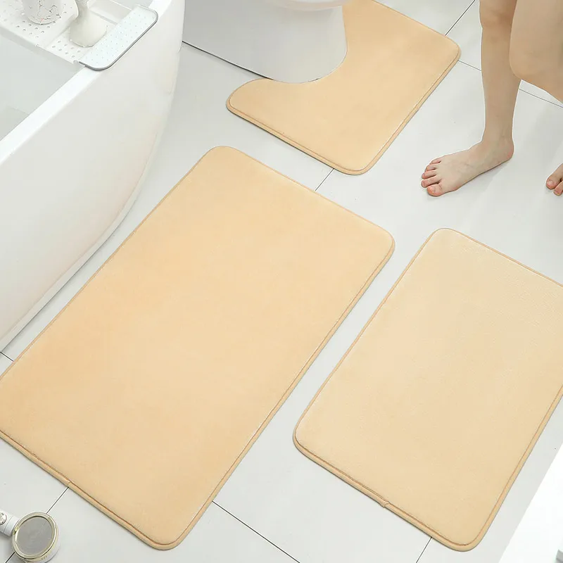 Tapis de décoration de salle de bain 3 pièces, tapis de porte de salle de bain, tapis absorbant de salle de bain, tapis antidérapants, tapis de sol pour toilettes, tapis de douche