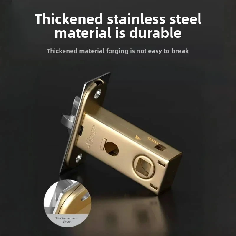 Universal Silent Single Tongue Metal Lock for Bathroom Bedroom - Privacy Hardware No Keys Needed Home Security Accessory
