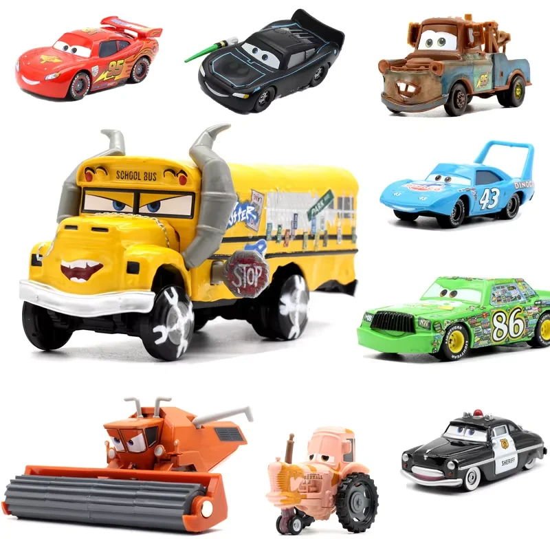 NEW Disney Cars Racing Car Model Set Kids Toys Cartoon Lightning McQueen and Mater Toy Cars Desktop Ornaments Christmas Gifts