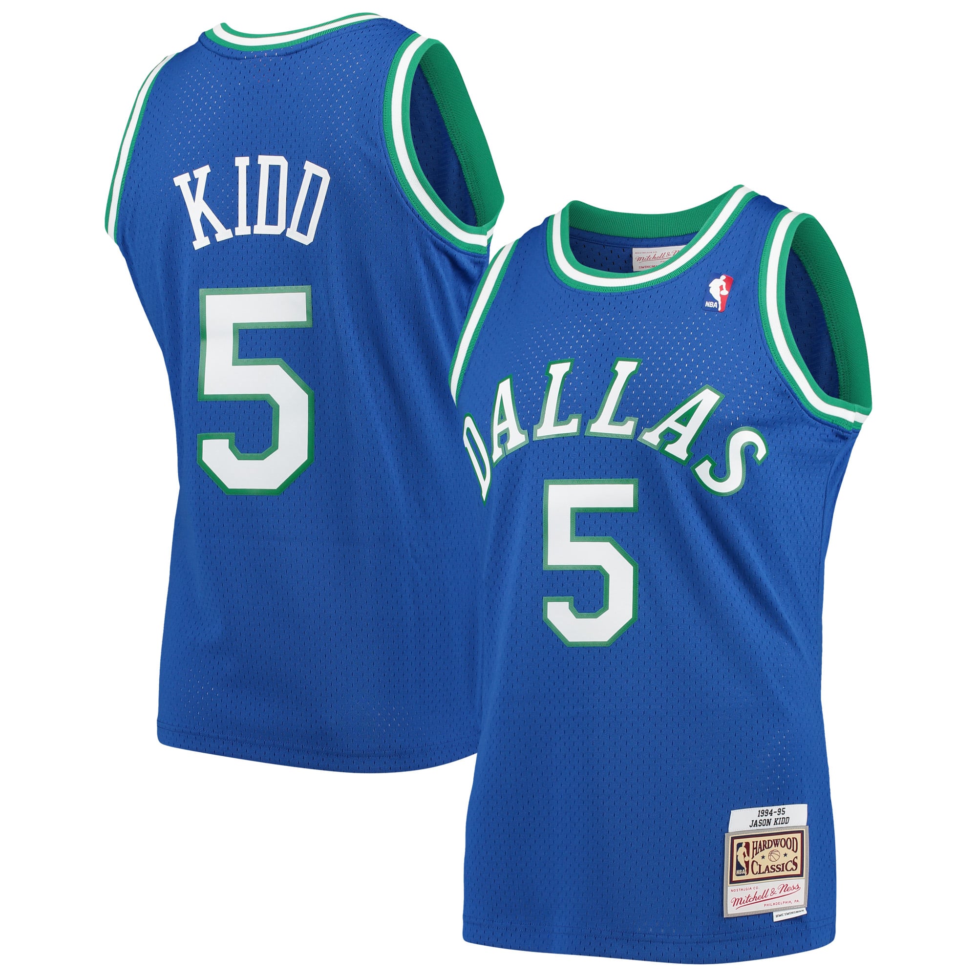 Maillot Swingman Mitchell & Ness Jason Kidd bleu Dallas Mavericks 1994/95 Hardwood Classics pour homme - Homme Taille: L