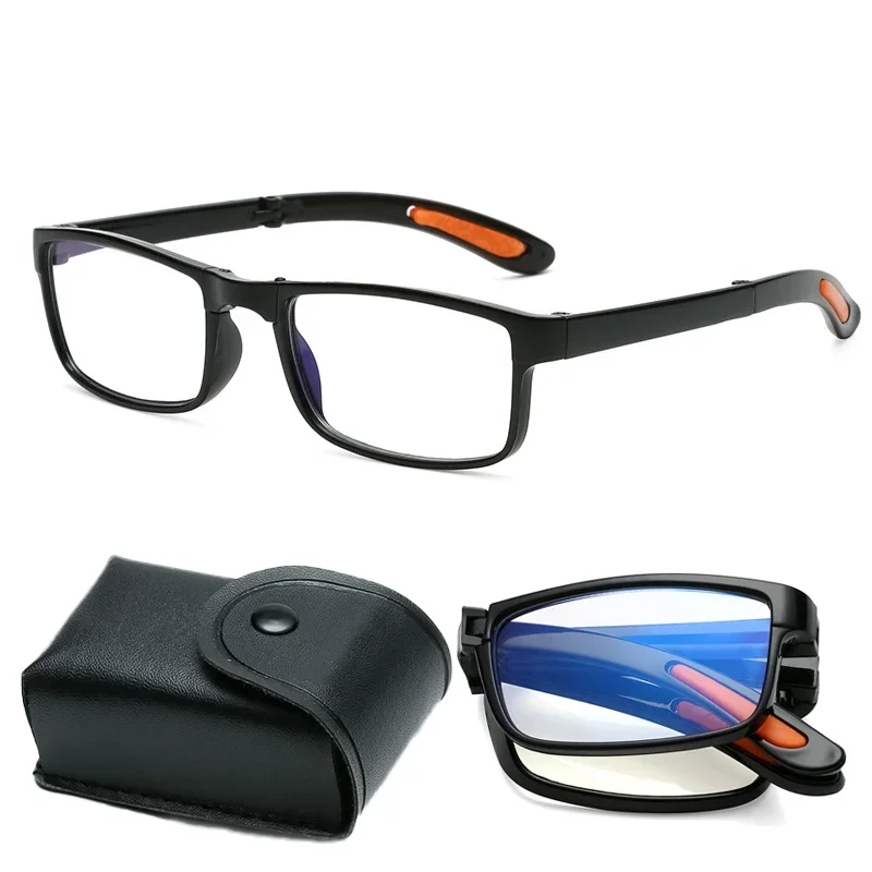 Blaulichtblockierende, faltbare Lesebrille mit Box, für Damen und Herren, tragbare TR90-Brille, Weitsichtbrille +1,0 +1,5 +2,0 +2,5 +4,0 Image