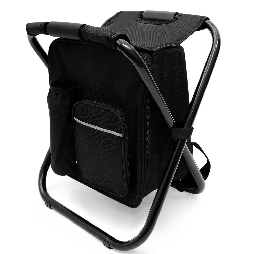 Angelhocker Abnehmbarer Tragbarer Klappstuhl Strand-Campingstuhl mit Kühltasche Leichter Outdoor-Klappstuhl