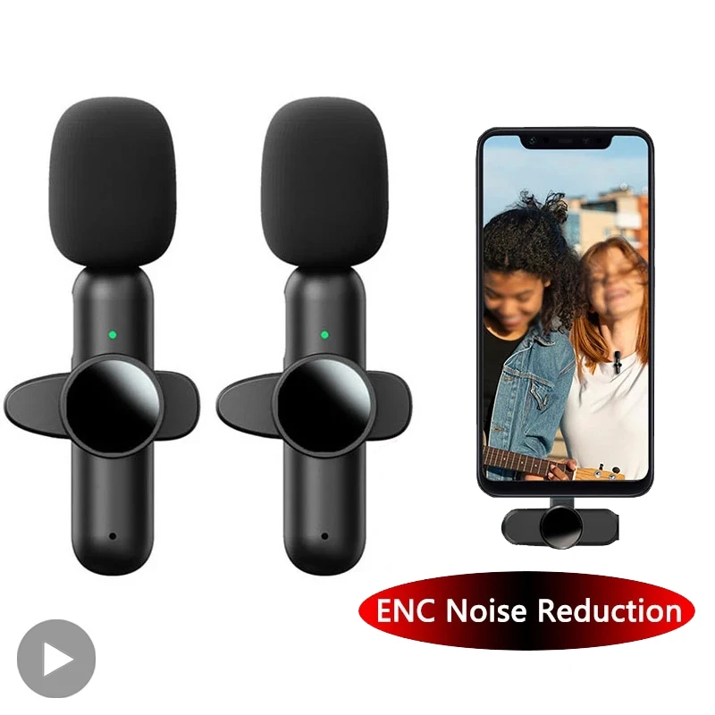 Microphone sans fil professionnel double micro-cravate et boutonnière, mini kit pour iPhone, Android, téléphone portable, PC