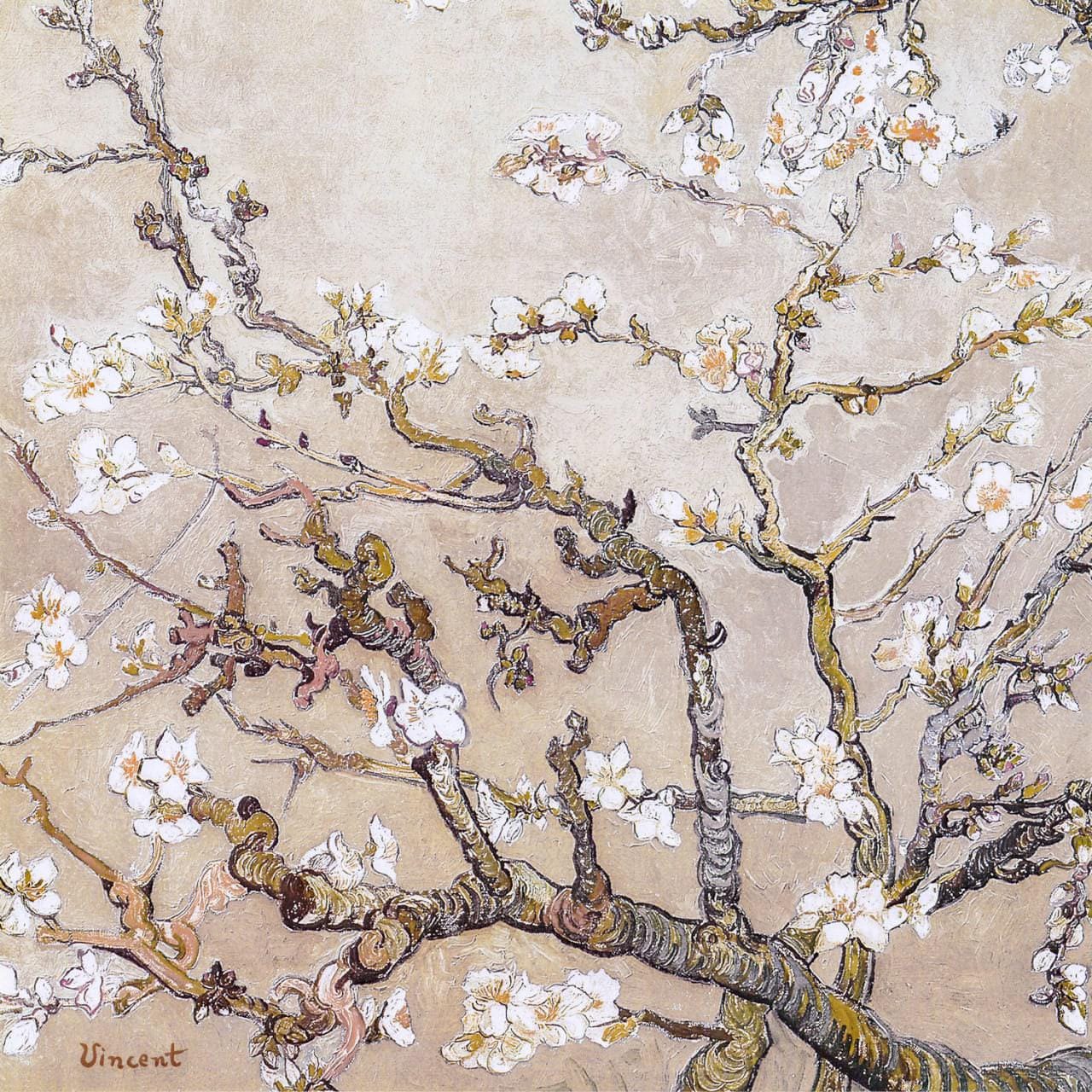Vincent Van Gogh, Rami di mandorlo in fiore, 1890, stampa su tela, arte murale, poster di Van Gogh, dipinto di Gogh, stampa su tela di Van Gogh, ripro