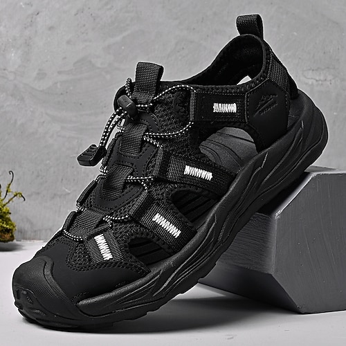 Herren Vintage Lässig Täglich Outdoor PU Leder Leicht Bequem Atmungsaktiv Slipper Schwarz Leicht Grün Sommer Frühling Image