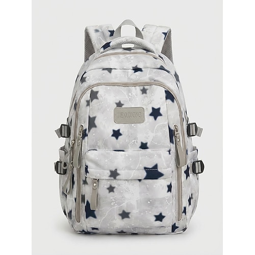 Wasserdichter Damen-Rucksack aus Polyester mit Sternenmuster, großem Fassungsvermögen, verstellbaren Trägern, in verschiedenen Farben erhältlich, stylische Tasche für Schule, Reisen, Image
