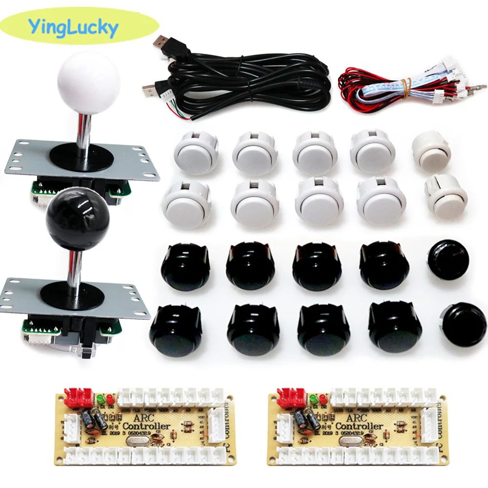 2 spieler Arcade DIY kit mit null latenz usb encoder kopie sanwa joystick 30m Arcade tasten zu pc ps3 pandora spiel konsole Image