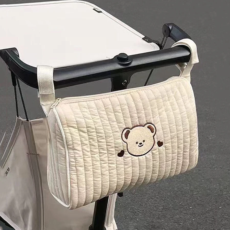 Niedliche Bären-Kinderwagen-Hängetasche Tragbare Multifunktionale Wickeltasche mit Großer Kapazität Mami-Tasche für Kinderwagen und Reisen Image