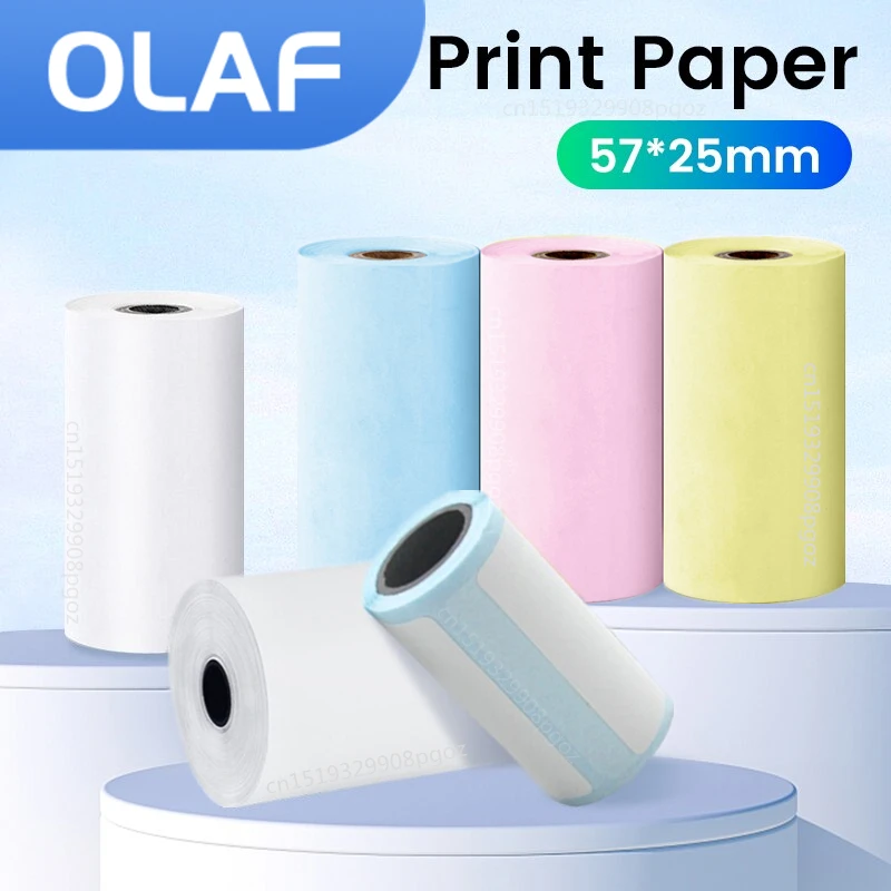 57*25MM Thermische Papier Label Aufkleber Klebe Rollen Papier Für Mini Drucker Instant Druck Kinder Kamera Druck papier Ersatz