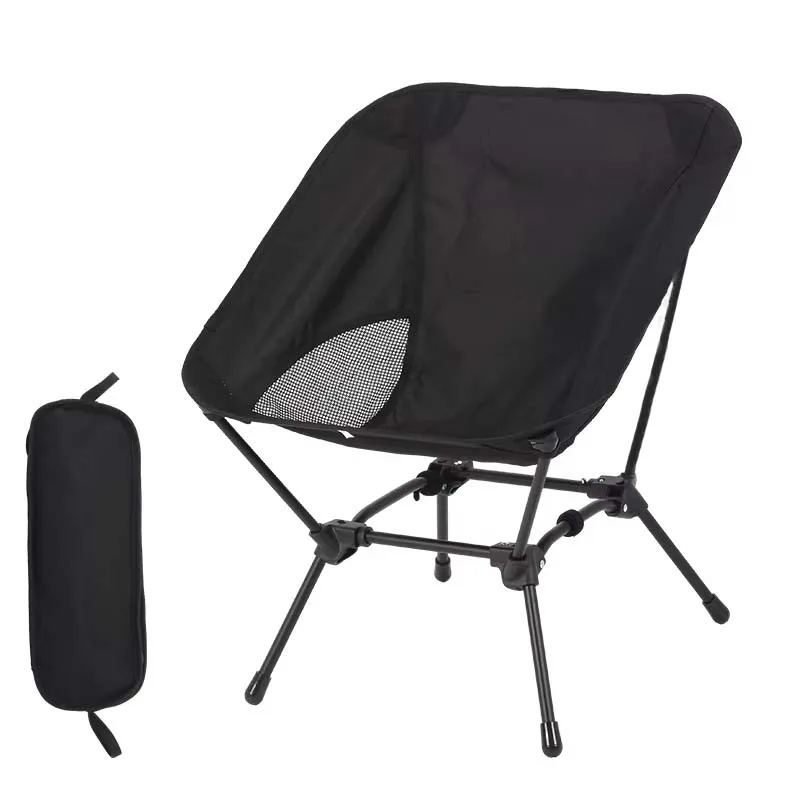Outdoor-Klappstuhl mit quadratischer Struktur für Strand und Angeln, praktischer Vierfuß-Campingstuhl, leichter Mondstuhl aus Eisenrohr Image
