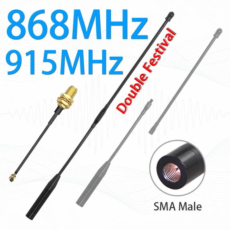 GIZONT LoRa 868MHz 915MHz Antenne für Meshtastic Heltec V3 & V4 ESP 32 Zweiteilige Weichstabantenne, flexibel und biegbar Image