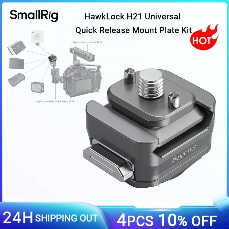 SmallRig HawkLock H21 Universelles Schnellwechsel-Montageplatten-Set für Monitore, Action-Kameras für Canon für Sony-Kamera -4491 Image