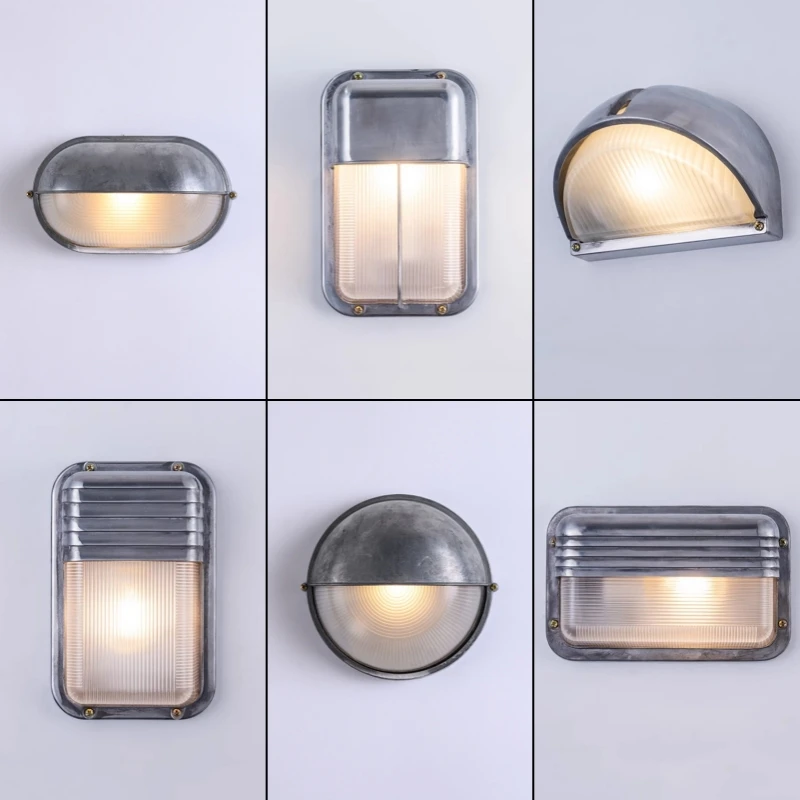Outdoor Retro LED Wandleuchte E27 Industrie Vintage IP65 Wasserdichte Glas Deckenleuchte Badezimmer Garten Veranda Wandleuchte