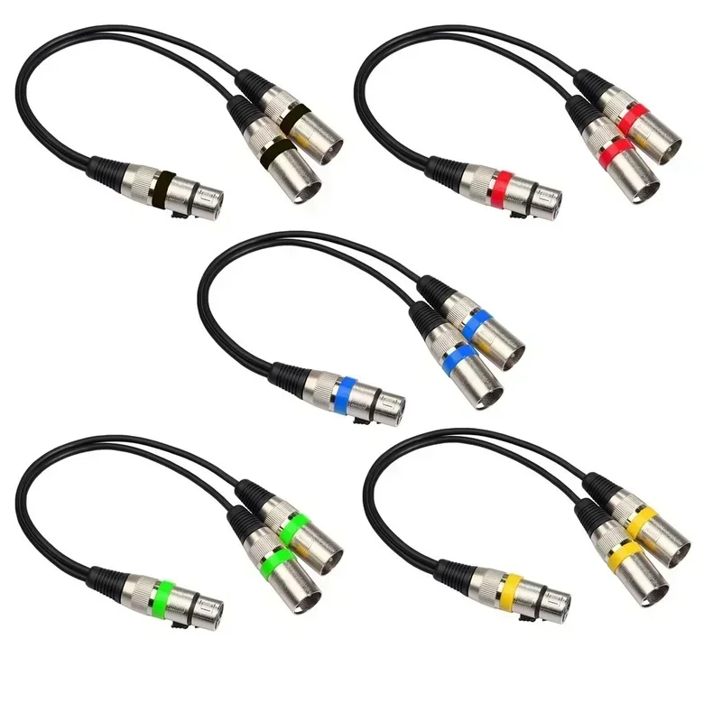 3Pin XLR Weibliche Jack Zu Dual 2 Stecker Y Splitter 30 cm Adapter Kabel Draht für Verstärker Lautsprecher kopfhörer Mixer Image