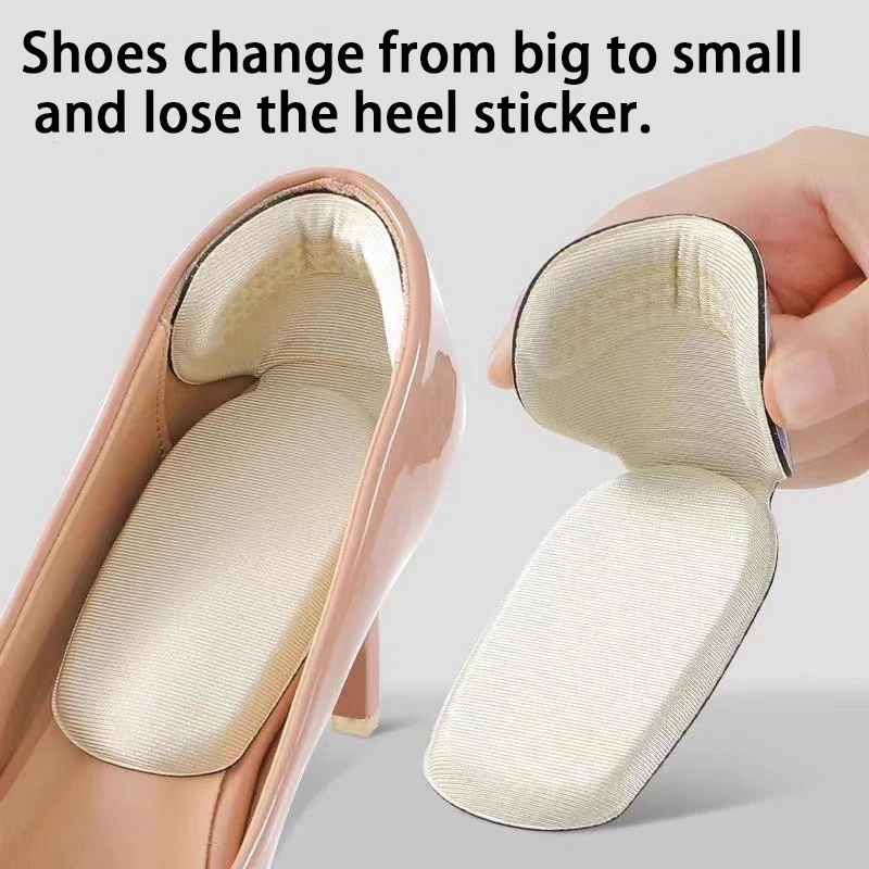 T-förmige Schaumstoff-Fersenaufkleber, Fersenschutz, Einlegesohlen für hohe Absätze, Einlegesohlen für flache Fersen, Schuhversteller, halbe Einlegesohlen für Damen, 2 Stück/4 Stück Image