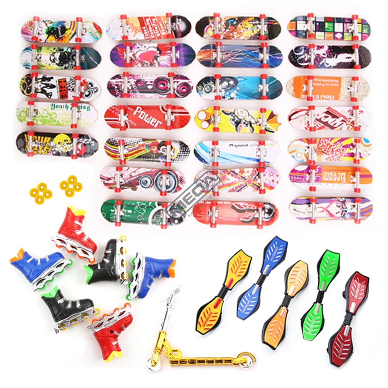 Mini Finger Skateboard Set Spielzeug Zufällige Farbe und Stil Surfbrett Finger Skating Schuhe Finger Skateboard Anfänger Kits