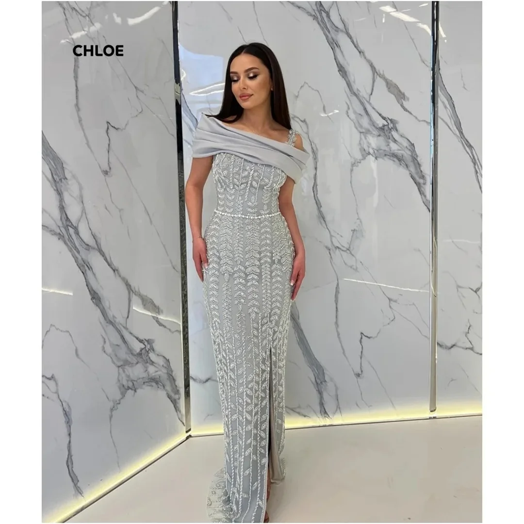 Nach Maß Luxus Prom Kleider 2025, Frau Luxus Meerjungfrau Off-schulter Abendkleid Frau Schal Hochzeit Party Kleid Robe soiree Image
