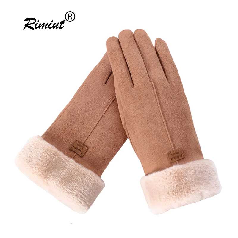 Frauen Winter Dicke Plüsch Leder Handschuhe Mode Winter Warme Skifahren Outdoor Frauen Handschuhe Dame Elegante Casual Touchscreen Handschuhe