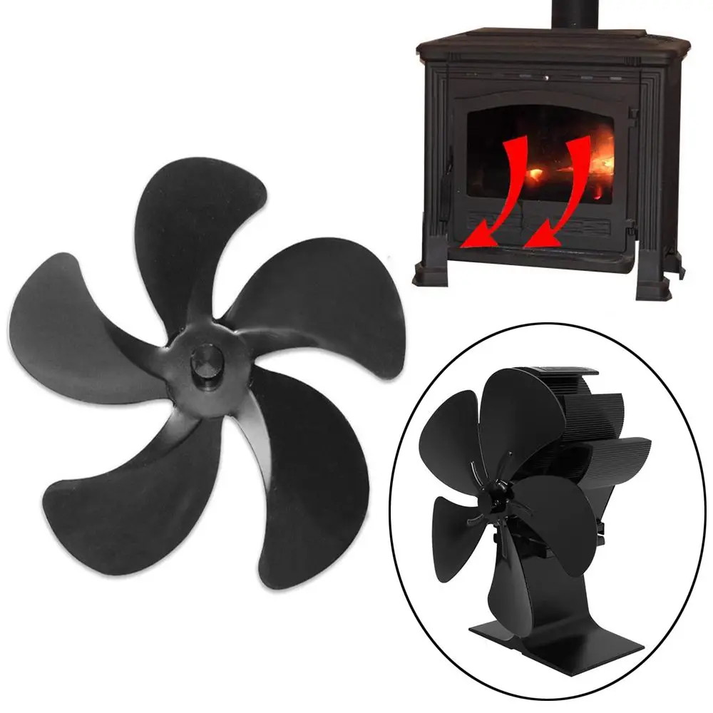 5-Blatt-Ersatzventilator für Wärmebetriebene Kamine, Holzofen-Ventilator, Brennholzofen-Lüfter