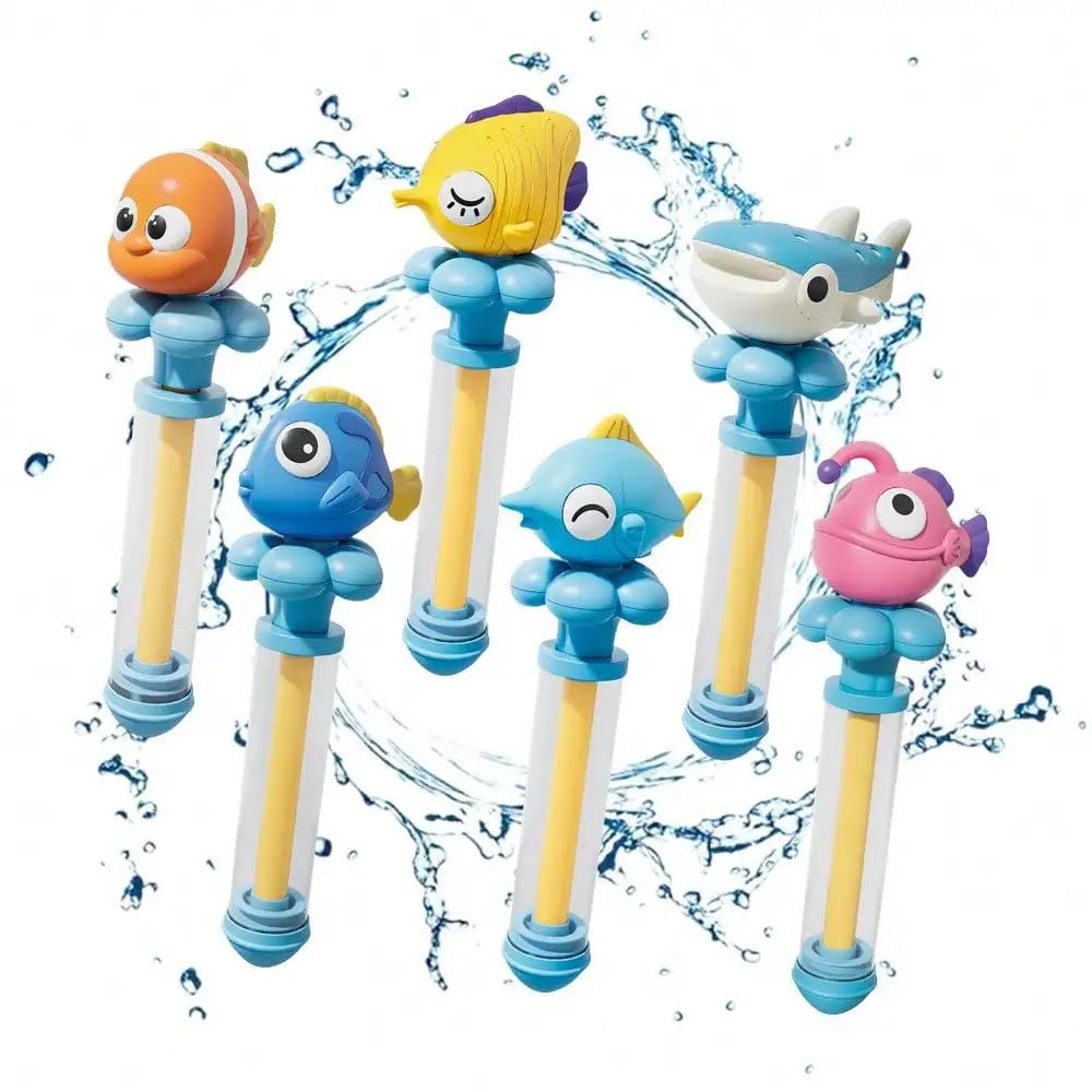 Wasserpistole Wasserschießgerät Outdoor Sommer Zugwasserpistole Schwimmsprühgerät Spielzeug für Kinder Strand Einzelrohr-Wasserauslauf