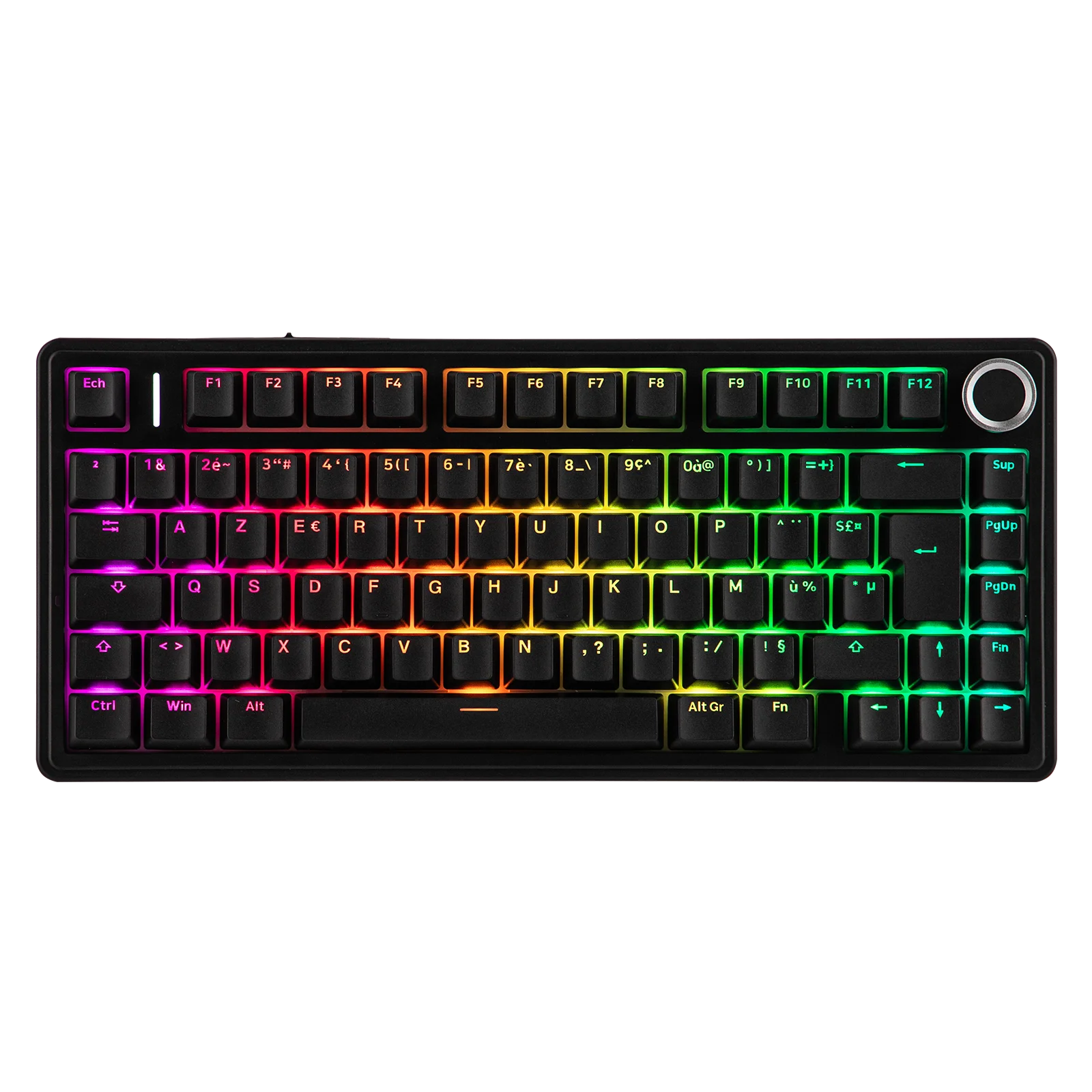 ISO-FR-Layout AULA F75 75 % AZERTY Französisches Layout Kabelgebundene/Bluetooth/2,4G kabellose mechanische Gaming-Tastatur RGB-Hintergrundbeleuchtung 4000-mAh-Akku für Win/Mac Image