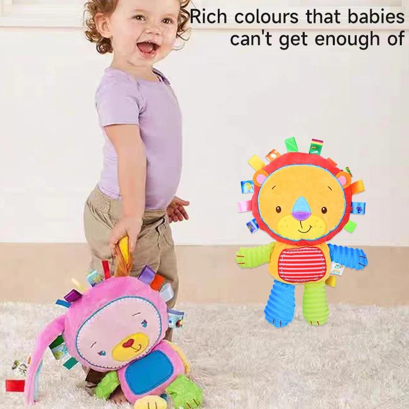 Montessori Babyspielzeug Baby-Spielanhänger Plüschtier mit Eingebauten Rasseln Sensorisches Spielzeug Kuscheliges Elefanten-Plüschspielzeug mit Glocke Säuglingsgeschenke