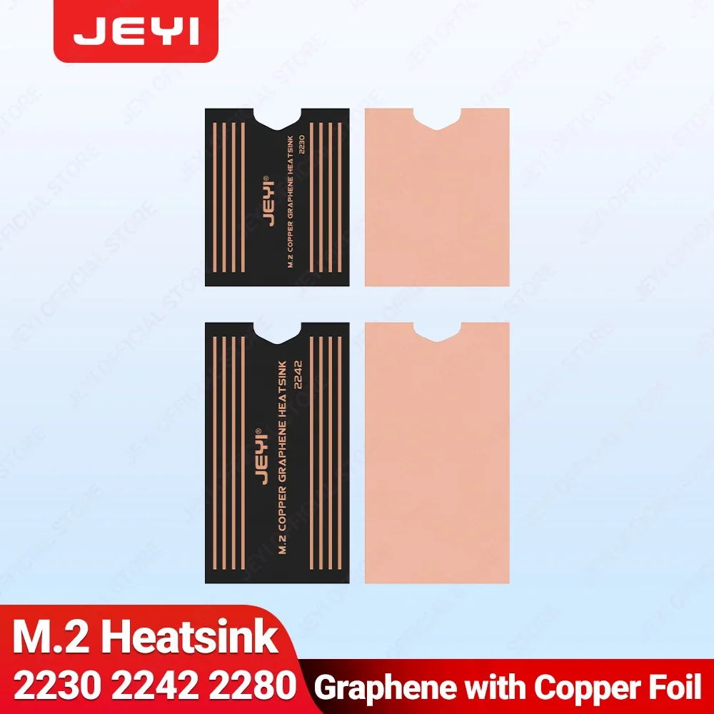 JEYI Graphene 2280 2242 2230 M.2 SSD-Kühlkörper, zweilagiger Graphen-Kühlkörper und Kühler im Kupferfolien-Design für Laptop Image