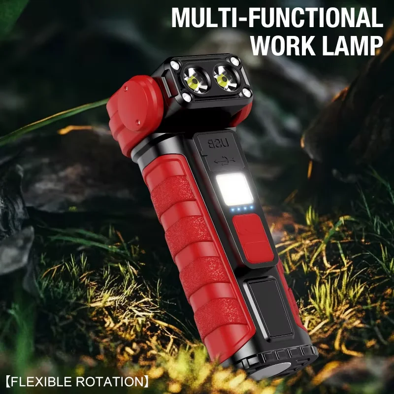Multifunktionale Mini-Arbeitsleuchte, drehbare Taschenlampe, mit einstellbarem tragbarem COB-Flutlicht und magnetischer Arbeitsleuchte.