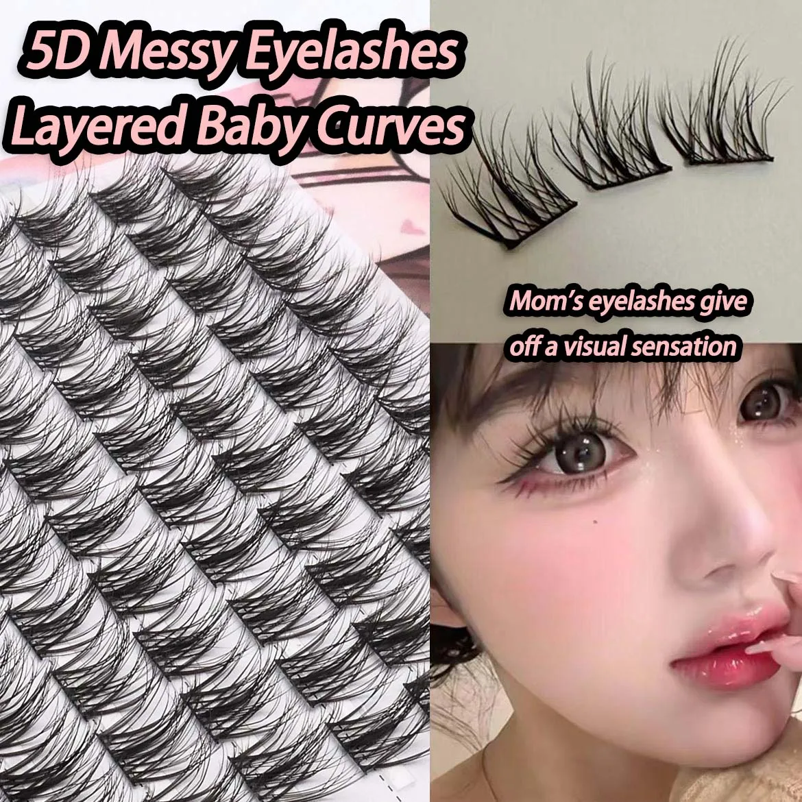 100 Cluster von DIY 5D flauschige Wimpern Make-up Wimpernverlängerung natürliches Wimpernbündel persönliches Wimperntransplantationswerkzeug