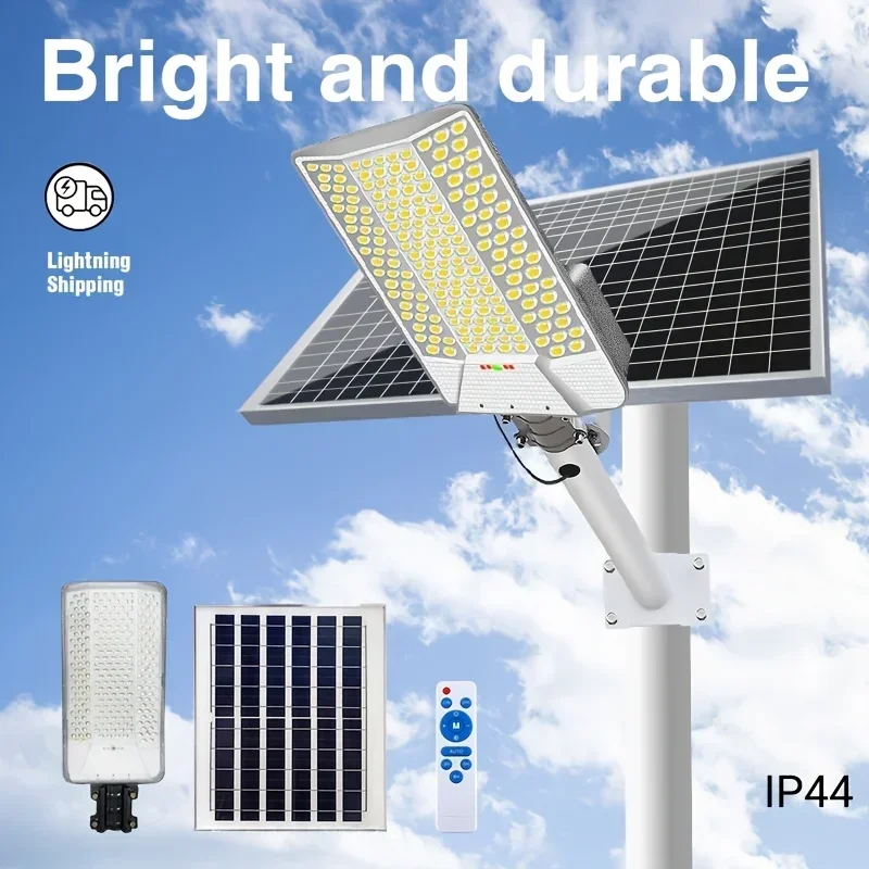 232LED Solar-Straßenleuchten für den Außenbereich, 6500W 20000mAh, automatische Dämmerungssensor-Lampe mit Bewegungsmelder, wasserdichte Solar-Wandleuchte mit Fernbedienung für Garten, Terrasse, Hof, Wege