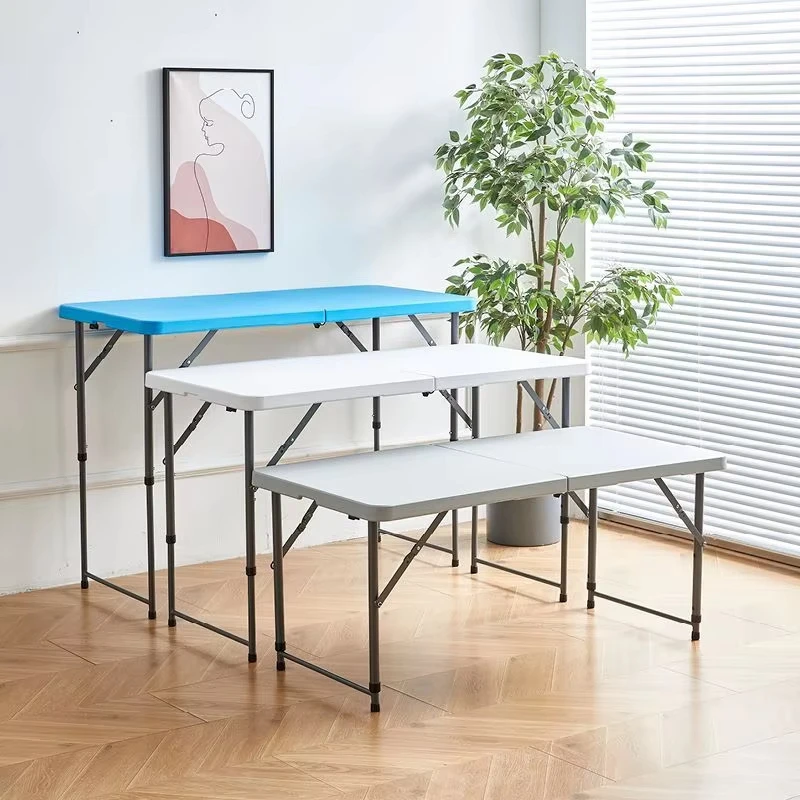 Neuer Outdoor-Klapptisch, höhenverstellbar, tragbar, Camping-Schreibtisch, Garten, wasserdicht, hochwertiger Esstisch, langer Tisch, weißer Stuhl