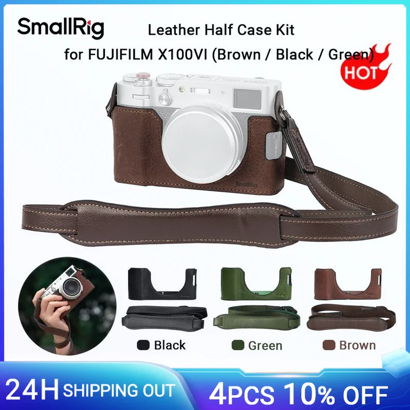 SmallRig X100VI Halbledertasche mit Schultergurt, Retro-Stil Lederkamera Halbledertasche für FUJIFILM X100VI 4699 Image