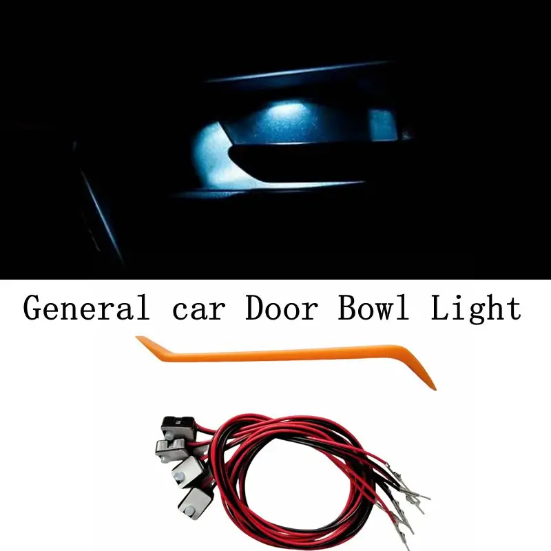4Pcs LED Umgebungs Licht Transparent lampe körper kreisförmige Auto Innen Schüssel Licht Tür Griff Lichter Handlauf Lichter Dekorative Lampe