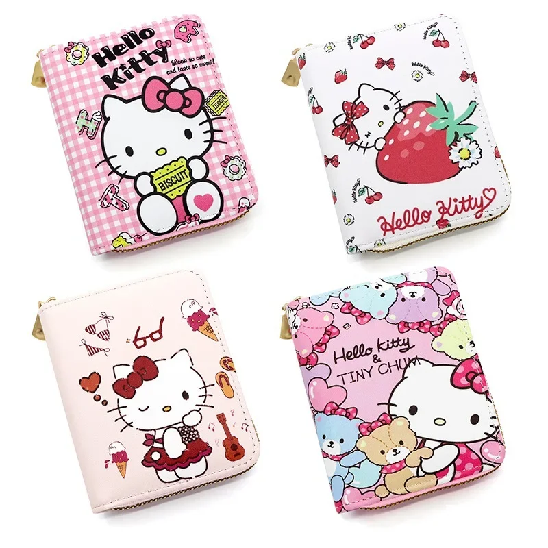 Hello Kitty Specials Kawaii Sanrios Cartoon Anime Geldbörse Süßes Mädchen Kleine frische kurze Geldbörse mit Reißverschluss Urlaub Event Geschenke Image