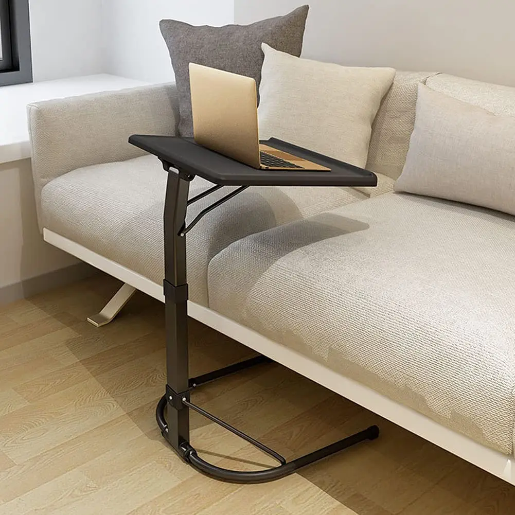 Klappbarer Beistelltisch für tragbaren Computer, höhen- und neigungsverstellbar, leicht und tragbar, für Bett, Sofa, draußen, Farbe: Schwarz, Maße: 43x43x63/70/76 cm Image