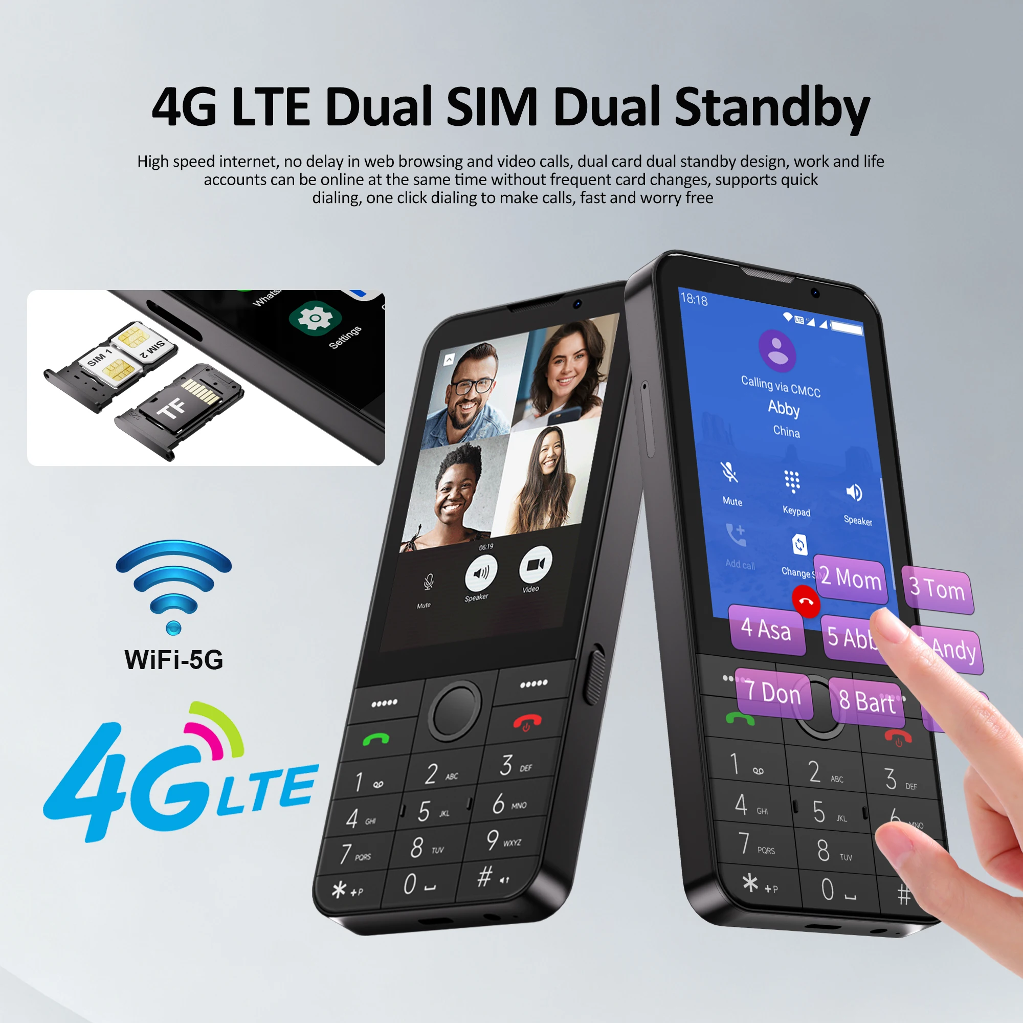 UNWIA F26 PRO 4G LTE 3,5-Zoll-Touchdisplay Android-Tasten-Smartphone Dual-SIM-Karte 2GB+16GB WhatsApp Schnellwahl WLAN Smartphones