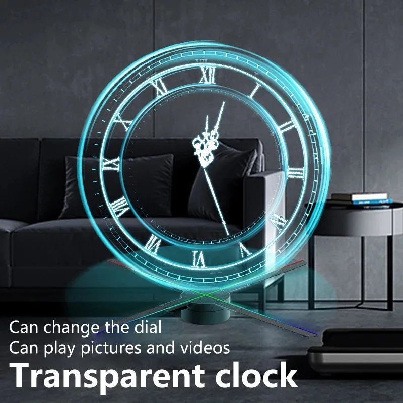 Cyberpunk 3D-Projektor führte digitale große Wanduhr modernes Design Dekoration Kunst große Wanduhr kann Bilder und Videos anzeigen Image